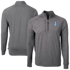 Detroit Lions Cutter & Buck Big & Tall Adapt Eco Raglan Quarter-Zip Jacket Heather Black - NFL