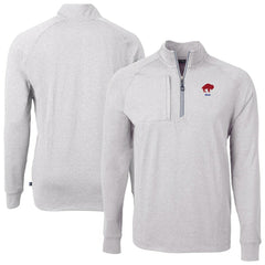Buffalo Bills Cutter & Buck Big & Tall Adapt Eco Raglan Quarter-Zip Jacket Heather Gray - NFL