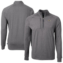 Baltimore Ravens Cutter & Buck Big & Tall Adapt Eco Raglan Quarter-Zip Jacket Heather Black - NFL