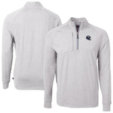 New York Giants Cutter & Buck Big & Tall Adapt Eco Raglan Quarter-Zip Jacket Heather Gray - NFL