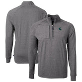 Philadelphia Eagles Cutter & Buck Big & Tall Adapt Eco Raglan Quarter-Zip Jacket Heather Black - NFL