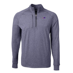 Buffalo Bills Cutter & Buck Big & Tall Adapt Eco Raglan Quarter-Zip Jacket Heather Navy - NFL