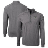 Las Vegas Raiders Cutter & Buck Big & Tall Adapt Eco Raglan Quarter-Zip Jacket Heather Black - NFL