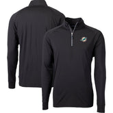 Miami Dolphins Cutter & Buck Big & Tall Adapt Eco DryTec Raglan Quarter-Zip Jacket Black - NFL