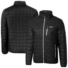 Baltimore Ravens Cutter & Buck Big & Tall Rainier PrimaLoft Eco Insulated Full-Zip Hoodie Puffer Jacket Black - NFL