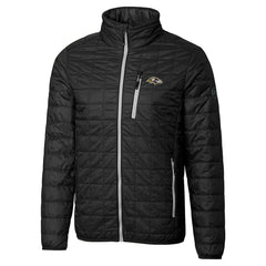 Baltimore Ravens Cutter & Buck Big & Tall Rainier PrimaLoft Eco Insulated Full-Zip Hoodie Puffer Jacket Black - NFL