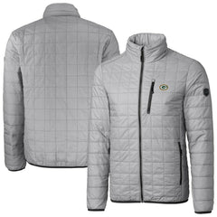 Green Bay Packers Cutter & Buck Big & Tall Rainier PrimaLoft Eco Insulated Full-Zip Hoodie Puffer Jacket Gray - NFL