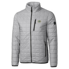 Green Bay Packers Cutter & Buck Big & Tall Rainier PrimaLoft Eco Insulated Full-Zip Hoodie Puffer Jacket Gray - NFL