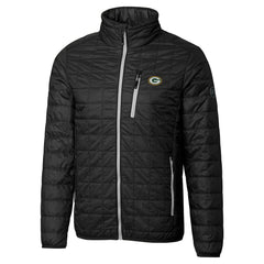 Green Bay Packers Cutter & Buck Big & Tall Rainier PrimaLoft Eco Insulated Full-Zip Hoodie Puffer Jacket Black - NFL