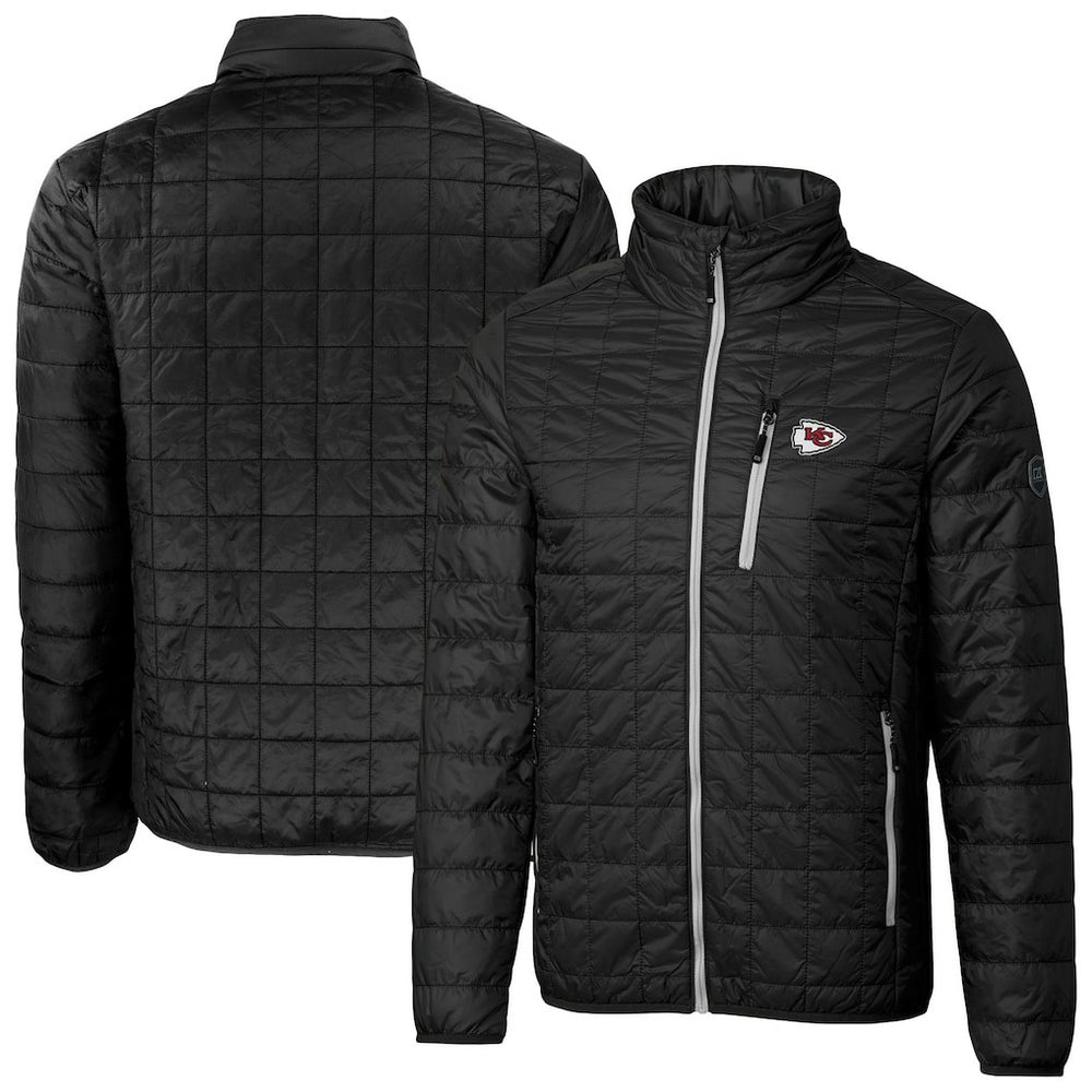 Kansas City Chiefs Cutter & Buck Big & Tall Rainier PrimaLoft Eco Insulated Full-Zip Hoodie Puffer Jacket Black - NFL