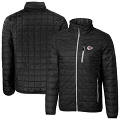 Kansas City Chiefs Cutter & Buck Big & Tall Rainier PrimaLoft Eco Insulated Full-Zip Hoodie Puffer Jacket Black - NFL