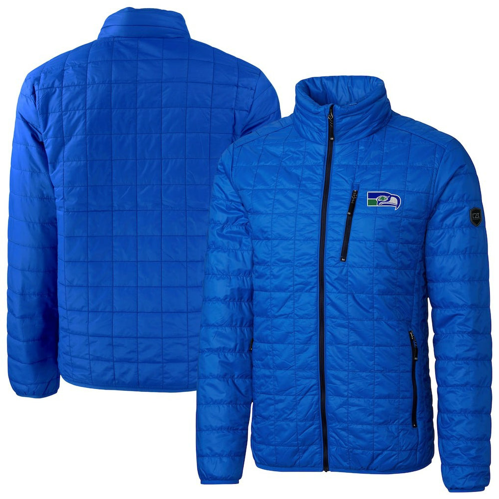 Seattle Seahawks Cutter & Buck Big & Tall Rainier PrimaLoft Eco Insulated Full-Zip Puffer Jacket Royal - NFL