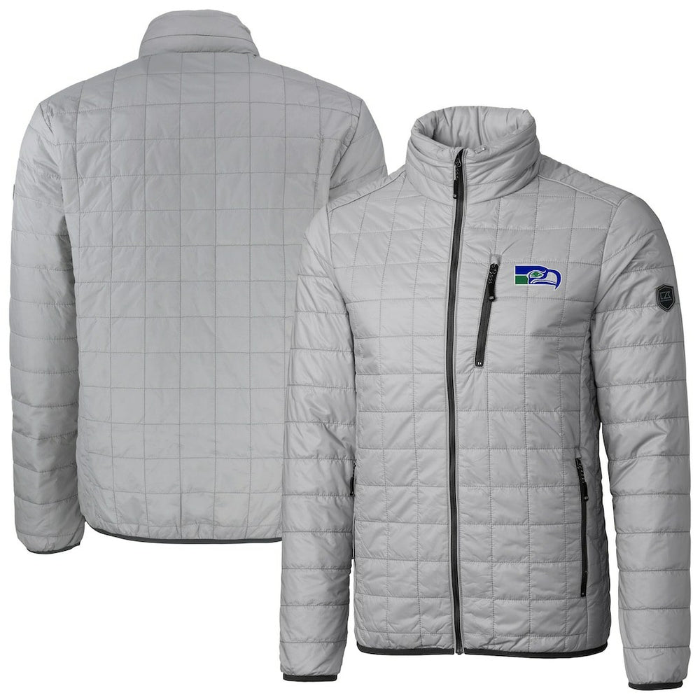 Seattle Seahawks Cutter & Buck Big & Tall Rainier PrimaLoft Eco Insulated Full-Zip Puffer Jacket Gray - NFL