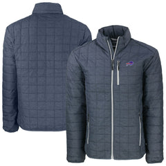 Buffalo Bills Cutter & Buck Big & Tall Rainier PrimaLoft Eco Insulated Full-Zip Hoodie Puffer Jacket Charcoal - NFL