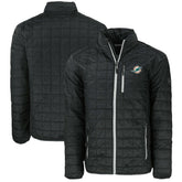 Miami Dolphins Cutter & Buck Big & Tall Rainier PrimaLoft Eco Insulated Full-Zip Puffer Jacket Black - NFL