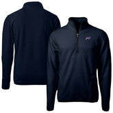 Buffalo Bills Cutter & Buck Big & Tall Cascade Eco Fleece Quarter-Zip Jacket Navy - NFL