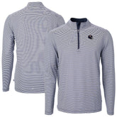 Chicago Bears Cutter & Buck Big & Tall Virtue Eco Pique Micro Stripe Tri-Blend Quarter-Zip Jacket Navy - NFL