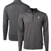 Detroit Lions Cutter & Buck Big & Tall Virtue Eco Pique Micro Stripe Tri-Blend Quarter-Zip Jacket Black - NFL