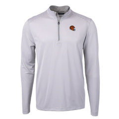 Cincinnati Bengals Cutter & Buck Big & Tall Virtue Eco Pique Micro Stripe Tri-Blend Quarter-Zip Jacket Gray - NFL