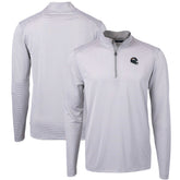 Denver Broncos Cutter & Buck Big & Tall Virtue Eco Pique Micro Stripe Tri-Blend Quarter-Zip Jacket Gray - NFL
