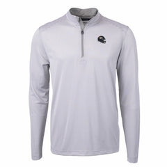 Denver Broncos Cutter & Buck Big & Tall Virtue Eco Pique Micro Stripe Tri-Blend Quarter-Zip Jacket Gray - NFL