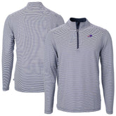 Buffalo Bills Cutter & Buck Big & Tall Virtue Eco Pique Micro Stripe Tri-Blend Quarter-Zip Jacket Navy - NFL