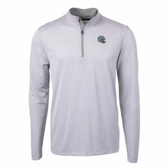 Detroit Lions Cutter & Buck Big & Tall Virtue Eco Pique Micro Stripe Tri-Blend Quarter-Zip Jacket Gray - NFL