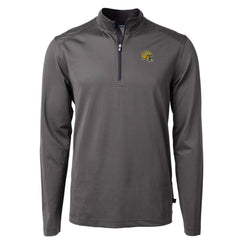 Green Bay Packers Cutter & Buck Big & Tall Virtue Eco Pique Micro Stripe Tri-Blend Quarter-Zip Jacket Black - NFL