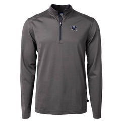 New York Giants Cutter & Buck Big & Tall Virtue Eco Pique Micro Stripe Tri-Blend Quarter-Zip Jacket Black - NFL