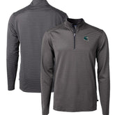 Philadelphia Eagles Cutter & Buck Big & Tall Virtue Eco Pique Micro Stripe Tri-Blend Quarter-Zip Jacket Black - NFL