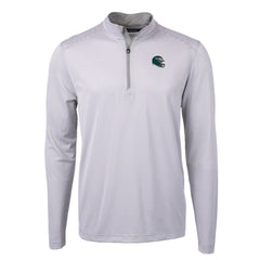 Philadelphia Eagles Cutter & Buck Big & Tall Virtue Eco Pique Micro Stripe Tri-Blend Quarter-Zip Jacket Gray - NFL