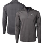Arizona Cardinals Cutter & Buck Big & Tall Virtue Eco Pique Micro Stripe Tri-Blend Quarter-Zip Jacket Black - NFL
