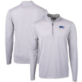 Seattle Seahawks Cutter & Buck Big & Tall Virtue Eco Pique Micro Stripe Tri-Blend Quarter-Zip Jacket Gray - NFL