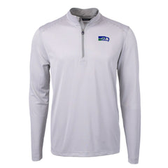 Seattle Seahawks Cutter & Buck Big & Tall Virtue Eco Pique Micro Stripe Tri-Blend Quarter-Zip Jacket Gray - NFL