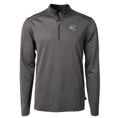 Buffalo Bills Cutter & Buck Big & Tall Virtue Eco Pique Micro Stripe Tri-Blend Quarter-Zip Jacket Black - NFL