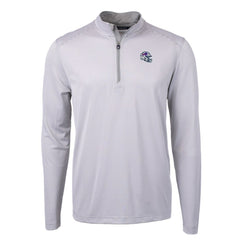 Buffalo Bills Cutter & Buck Big & Tall Virtue Eco Pique Micro Stripe Tri-Blend Quarter-Zip Jacket Gray - NFL