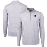 Minnesota Vikings Cutter & Buck Big & Tall Virtue Eco Pique Micro Stripe Tri-Blend Quarter-Zip Jacket Gray - NFL