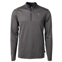 Cleveland Browns Cutter & Buck Big & Tall Virtue Eco Pique Micro Stripe Tri-Blend Quarter-Zip Jacket Black - NFL