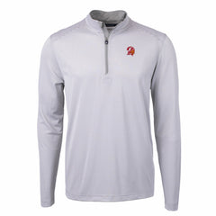 Tampa Bay Buccaneers Cutter & Buck Big & Tall Virtue Eco Pique Micro Stripe Tri-Blend Quarter-Zip Jacket Gray - NFL