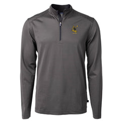 Pittsburgh Steelers Cutter & Buck Big & Tall Virtue Eco Pique Micro Stripe Tri-Blend Quarter-Zip Jacket Black - NFL