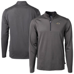 Baltimore Ravens Cutter & Buck Big & Tall Virtue Eco Pique Micro Stripe Tri-Blend Quarter-Zip Jacket Black - NFL