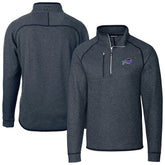 Buffalo Bills Cutter & Buck Big & Tall Mainsail Sweater-Knit Half-Zip Jacket Heather Navy - NFL