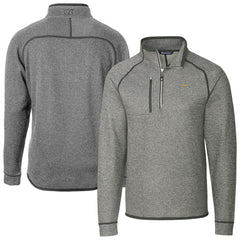 Los Angeles Chargers Cutter & Buck Big & Tall Mainsail Sweater-Knit Raglan Half-Zip Jacket Heather Gray - NFL