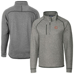 Chicago Bears Cutter & Buck Big & Tall Mainsail Sweater-Knit Half-Zip Jacket Heather Gray - NFL