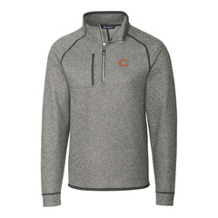 Chicago Bears Cutter & Buck Big & Tall Mainsail Sweater-Knit Half-Zip Jacket Heather Gray - NFL