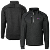 Buffalo Bills Cutter & Buck Big & Tall Mainsail Sweater-Knit Half-Zip Jacket Heather Charcoal - NFL