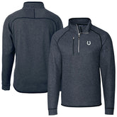 Indianapolis Colts Cutter & Buck Big & Tall Mainsail Sweater-Knit Half-Zip Jacket Heather Navy - NFL