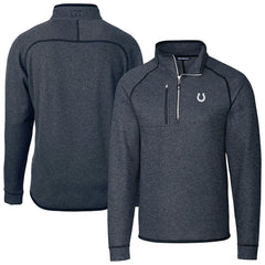 Indianapolis Colts Cutter & Buck Big & Tall Mainsail Sweater-Knit Half-Zip Jacket Heather Navy - NFL