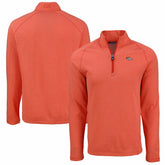 Denver Broncos Cutter & Buck Peshastin Eco Fleece Tri-Blend Raglan Recycled Quarter-Zip Jacket Heather Orange - NFL