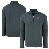Cincinnati Bengals Cutter & Buck Peshastin Eco Fleece Tri-Blend Raglan Recycled Quarter-Zip Jacket Heather Black - NFL